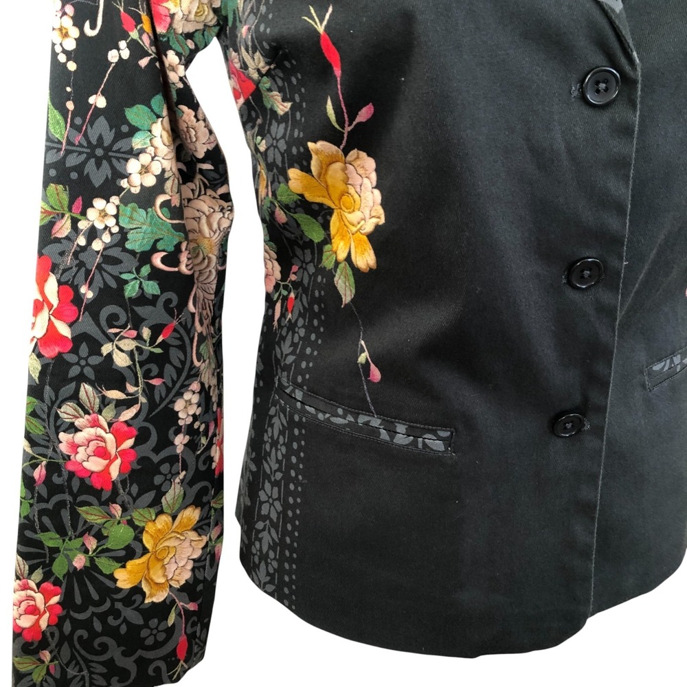 Johnny Was Pete&Greta Artsy Floral Print Cotton Trouser Jean Sz 8 Pant/S jacket - Picture 4 of 16